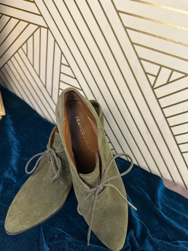 Franco Sarto Olive green suede booties - Image 5