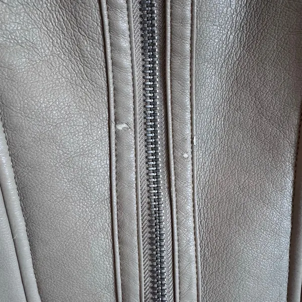 Heartloom Matin Faux Leather Sherpa Coat Jacket Beige Size M - Image 5