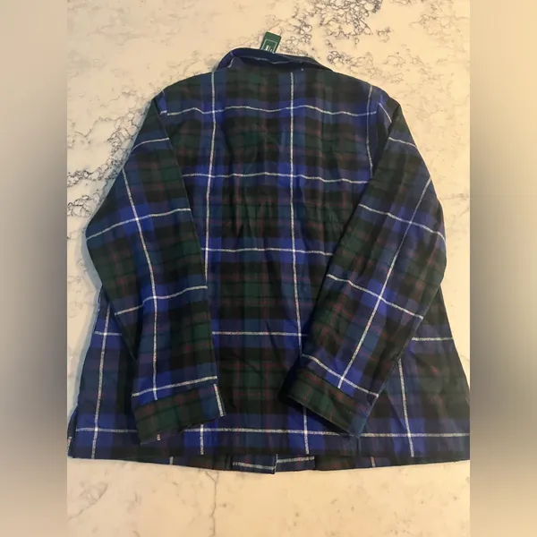 L.L. Bean Women's Scotch Plaid Flannel Pajama Top Size Small New - Image 2