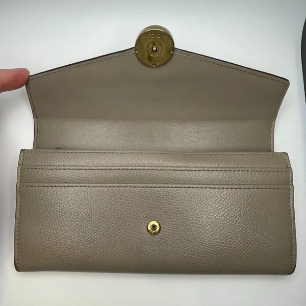 Fendi Vitello Cruise F is Fendi Continental Envelope Wallet Tortora - Preowned - Image 3