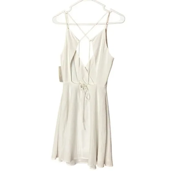 Big Waterblue Sky White Mini V-Neck Textured Dress Small NEW Marilyn Monroe #779 - Image 8