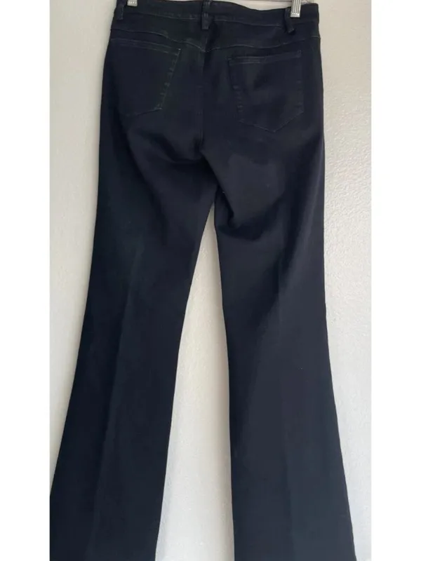 Cache Embellished Flare Jeans Size 4 Y2K Faux Pearl Beaded Black Denim Pants - Image 3