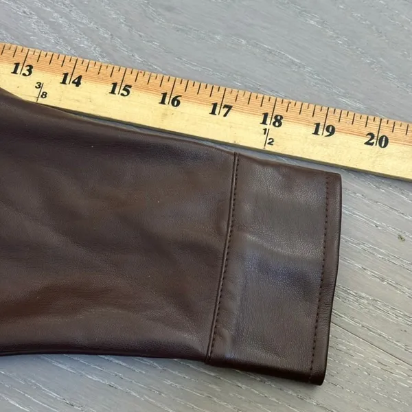 Acoa Faux Leather Shacket Sz S Brown Pearl Snap Western‎ 90's Baggy Oversized - Image 8