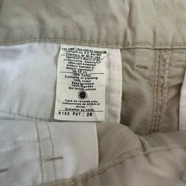 Carhartt Cargo Work Shorts Men’s 28 Khaki Beige Cotton Workwear Utility Pockets - Image 9