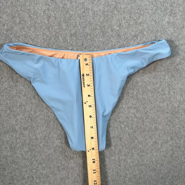 J. Crew Curved Waist Cheeky Bikini Bottom Women's Medium Blue BC125 New - Image 4