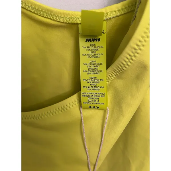 SKIMS 1 piece Cut Out Swim Tank Dress Citrus Coverup Yellow Green Medium NWT - Image 7