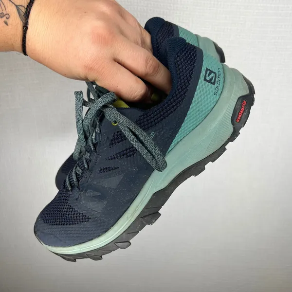Salomon Outline GTX Women 6.5 Navy Teal Waterproof Hiking Shoes 406188 - Image 3