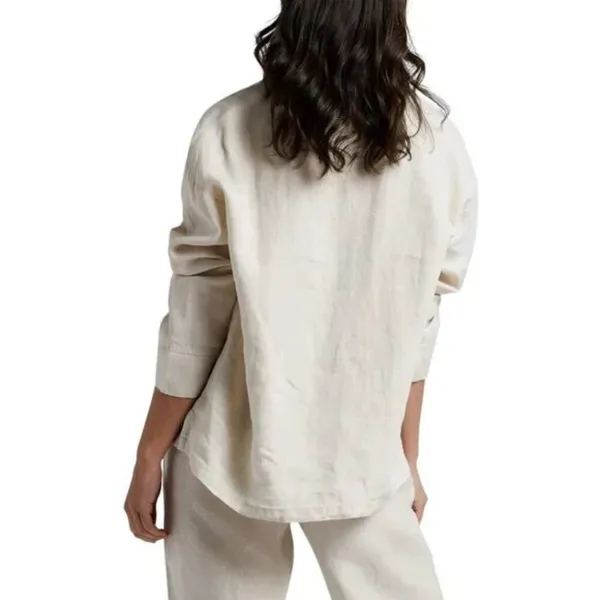 PARACHUTE Women's Linen Shirt in Bone Size Large - Image 8
