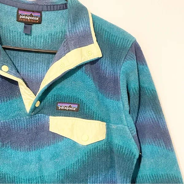Patagonia Medium Lightweight Synchilla‎ Snap T Fleece Aurora Dark Borealis Green - Image 3
