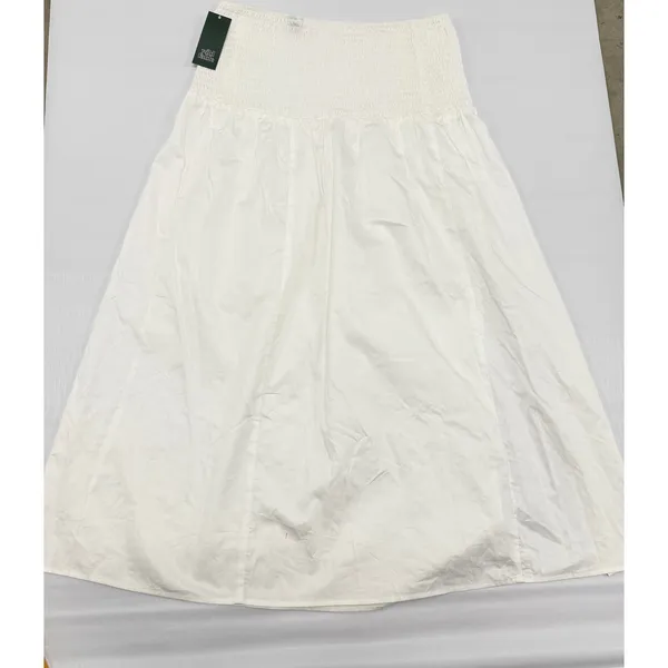 Wild Fable White Smocked Waist Side Slit Midi Skirt‎ Womens size L NWT - Image 9