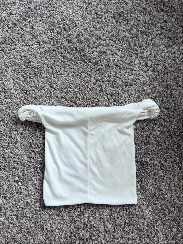 Cotton on white off the shoulder ribbed top XS - Image 2
