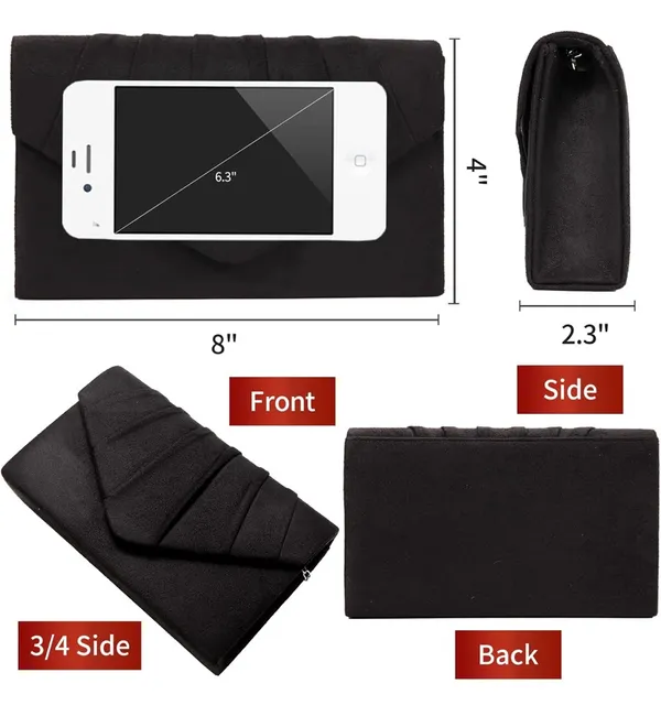 Black Suede Clutch Amazon - Image 3