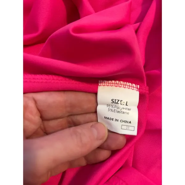 PrettyGarden Womens Hot Pink Ruffle‎ Sleeve V-Neck Maxi Dress Size L NWT - Image 6