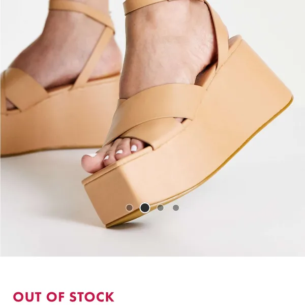 Public Desire Chunky Platform Ankle-Strap Sandal in Tan - Image 4