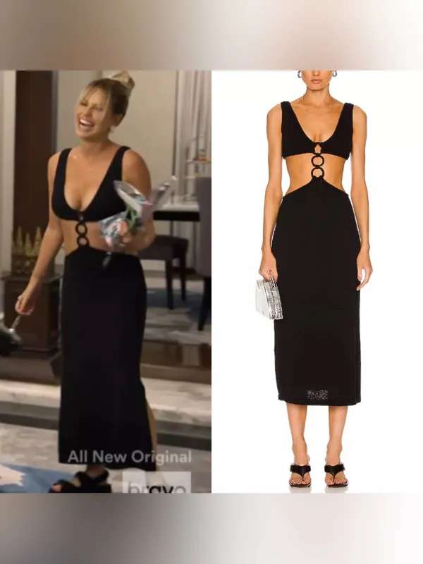 Cult Gaia Mert Knit Cutout Midi‎ Dress Black Medium EUC - Image 12