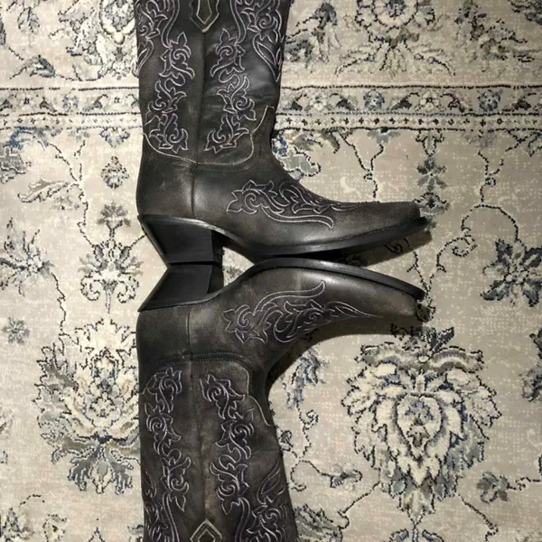 Dingo Flirty N' Fun Embroidered Cowboy Boots Mid Calf Mid Heel - Image 10