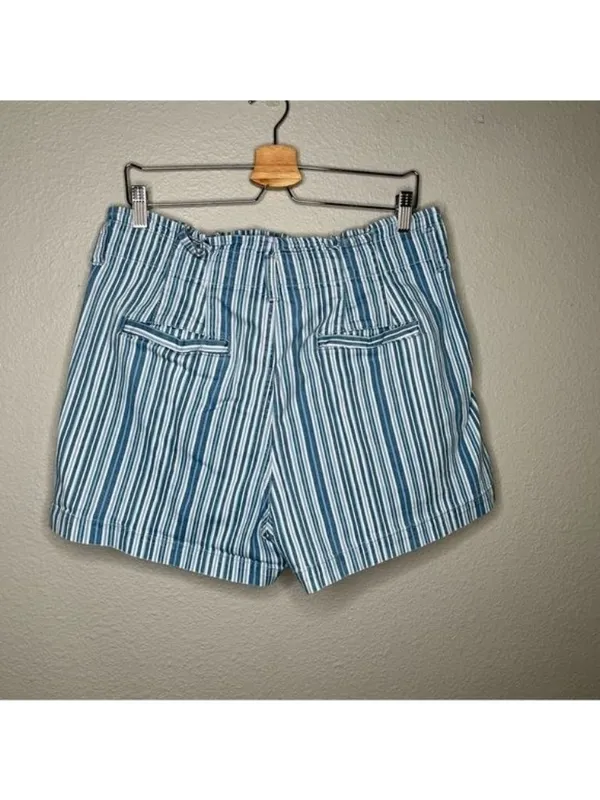 American Eagle Outfitters Womens Mom Shorts Size 14 Blue/White Striped nautical - Image 8
