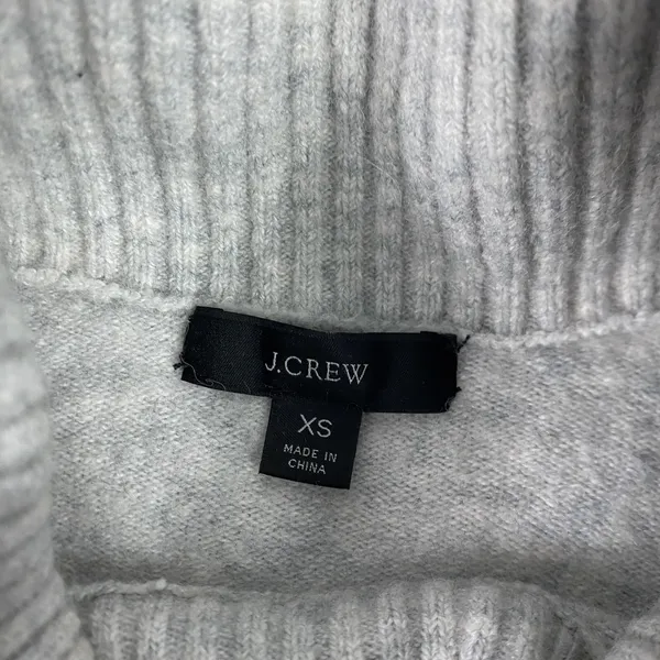 J Crew Sweater Womens XS Gray Green‎ Stripe Turtleneck Merino Alpaca Knit - Image 5