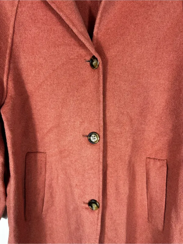 Zara Pink Wool‎ Blend Single Blend Pea Coat Women’s Sz XS - Image 4