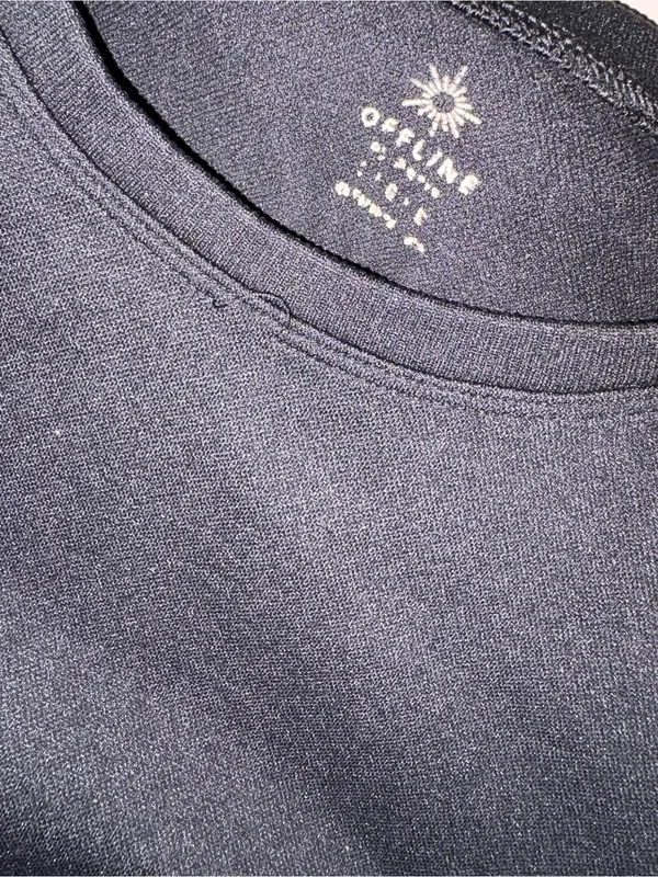 aerie Black Cropped T-Shirt - Image 2