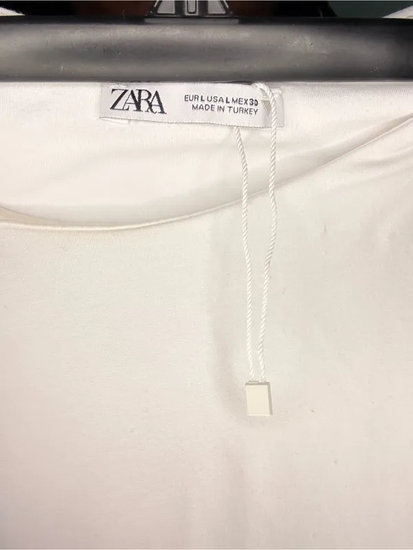 Zara White Ribbed Sleeveless One-Piece Bodysuit - Image 4
