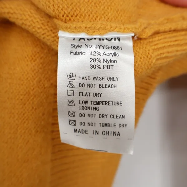 Track Jacket Womens Large Yellow Knit Ribbed Full Zip Mock Neck Raglan Sleeve - Image 4