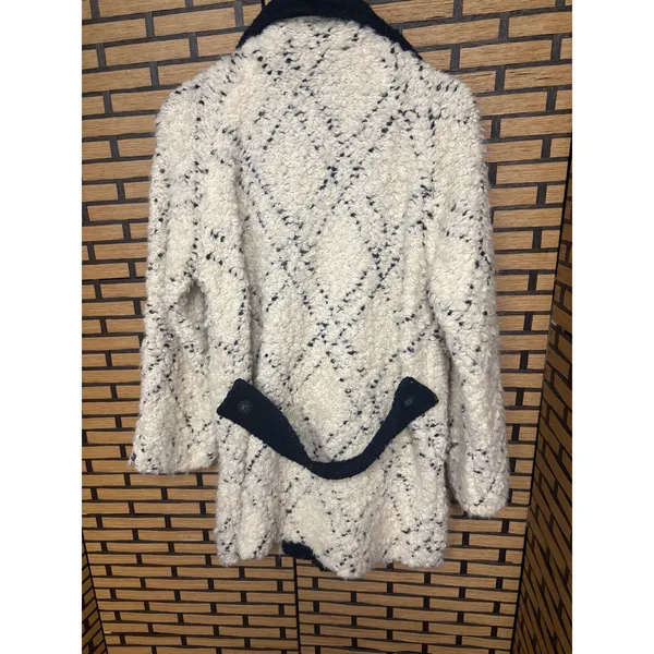 Free People White And‎ Black Boucle Coat Size XS - Image 2