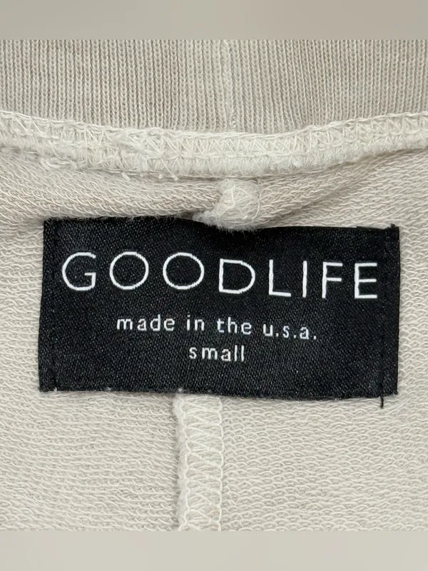 Goodlife Micro Terry Lounge Set Small Beige Hoodie Joggers Travel Minimal Comfy - Image 9