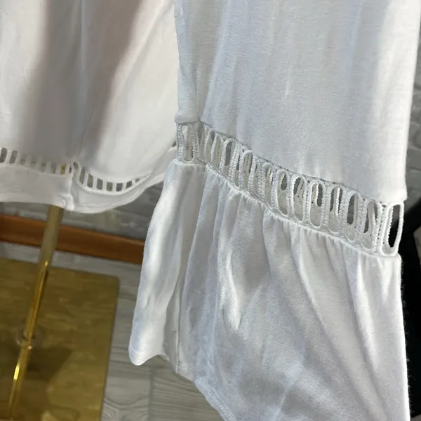 Cyrus White Crochet Accent Blouse - Image 3