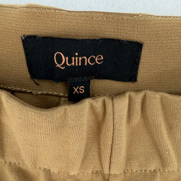 Quince Organic Cotton Double Knit Wide Leg Pants Soft Camel Work Casual Size XS - Image 5