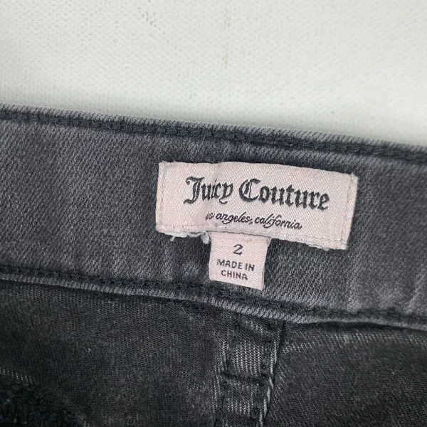 Juicy Couture Jeans Womens 2 Gray Charcoal Wash Mid Rise Skinny Stretch‎ Denim - Image 9