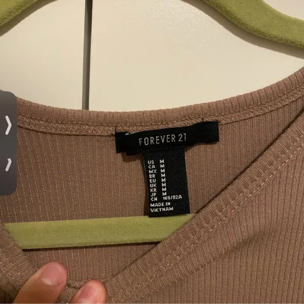 Forever 21 Taupe Short Sleeve Bodysuit - Image 2