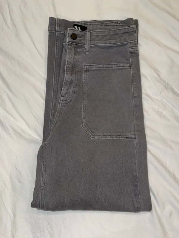 Just Black Denim Jeans High Rise Wide Leg Gray Denim 27 - Image 5