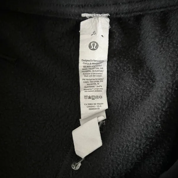 Lululemon Loungeful High-Rise Cropped Jogger Black Fleece Sweatpants W6BVIS Sz 6 - Image 5