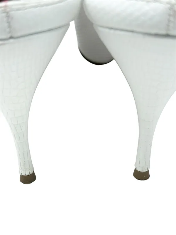 Christian Louboutin Zarli Quart White Leather Pointed Toe Mules Size 39.5 - Image 11