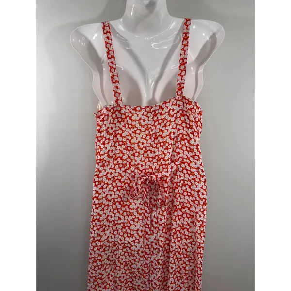 Lulus‎ Red Floral Daisy Ruffle Midi Dress Women Small Cottagecore Boho Romantic - Image 9