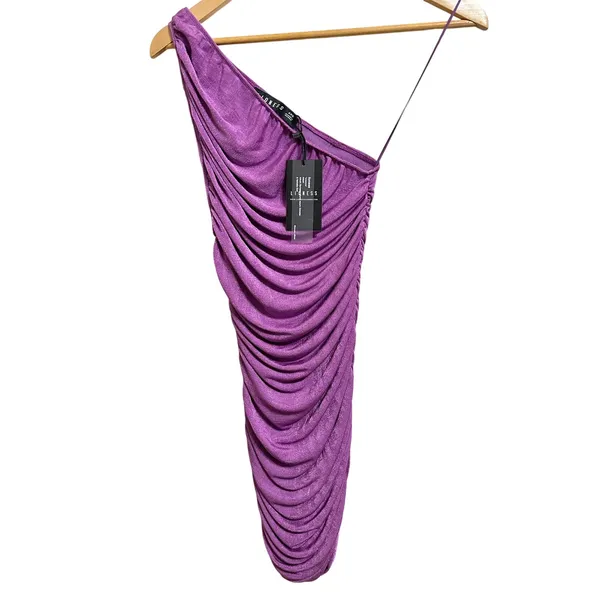 Lioness The goddess mini ruched purple one shoulder dress size 0 NEW‎ - Image 2