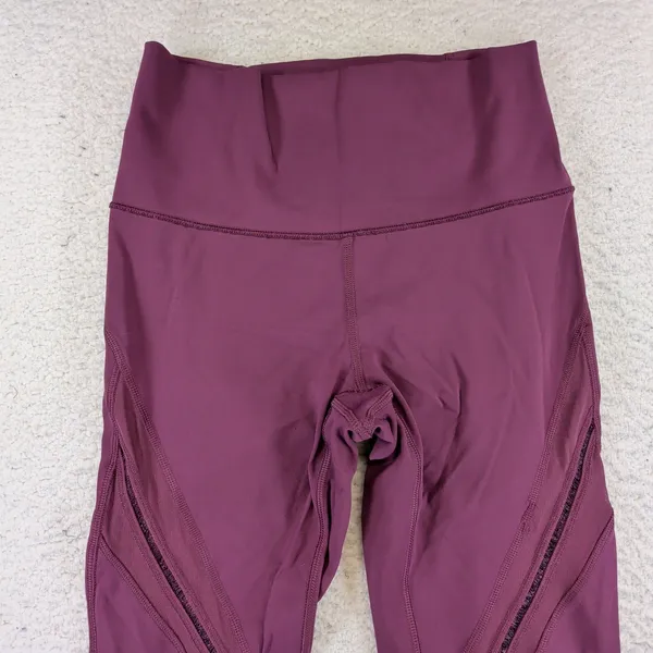 Lululemon High‎ Times Pant Vented Metta Purple Mesh Reflective Leggings Womens 6 - Image 3