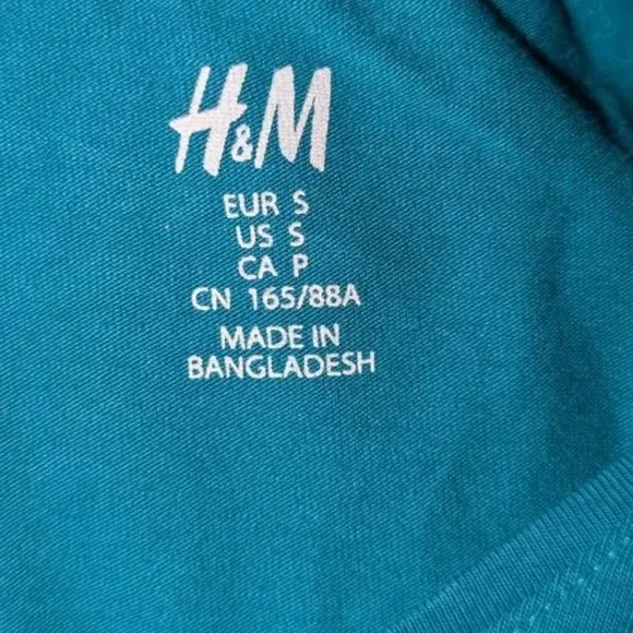 H&M Scoop Neck Tank Top, Teal, Size Small - Image 2