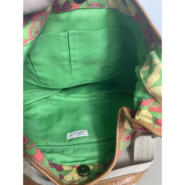 Levi’s Green Floral 70s Inspired Retro Groovy Bright Color Top Handle Bag Purse - Image 12