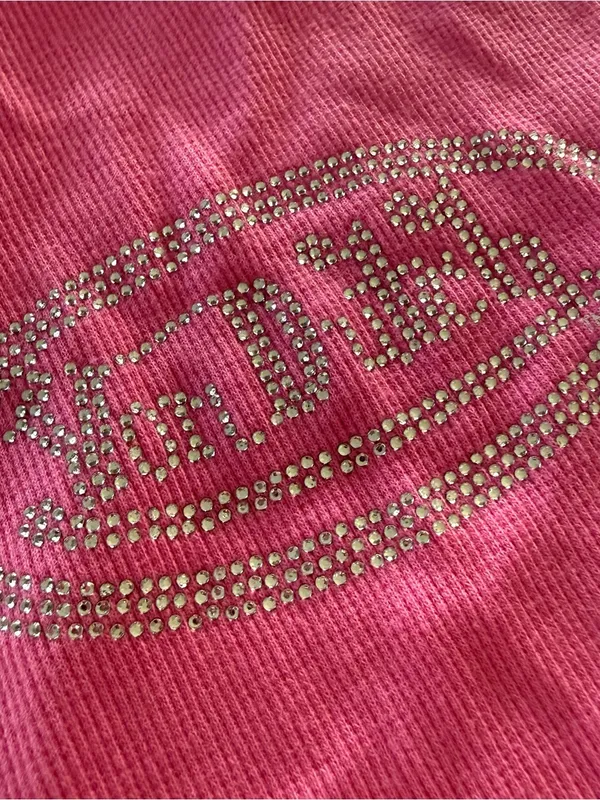 Von Dutch Hot Pink Rhinestone Logo Ribbed Tank size X-Large - Image 5