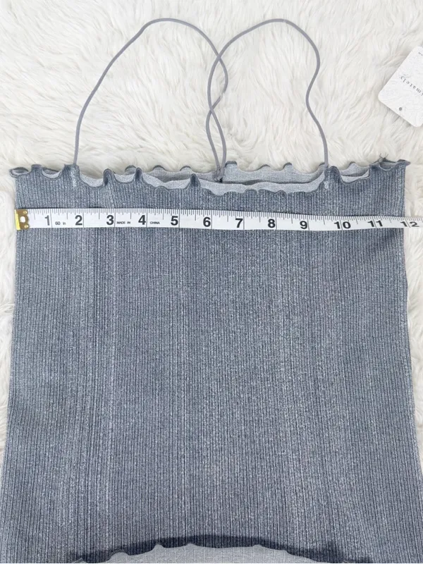 FREE PEOPLE Intimately Better This‎ Way Cami Gray Medium Large Strappy Tank New - Image 7