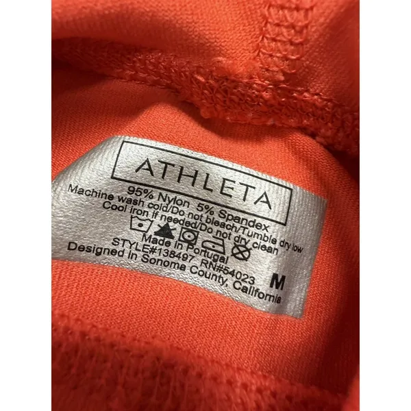 Athleta Hoodie Size M Pullover Long Sleeve‎ Orange Running Stretch Tracker - Image 6