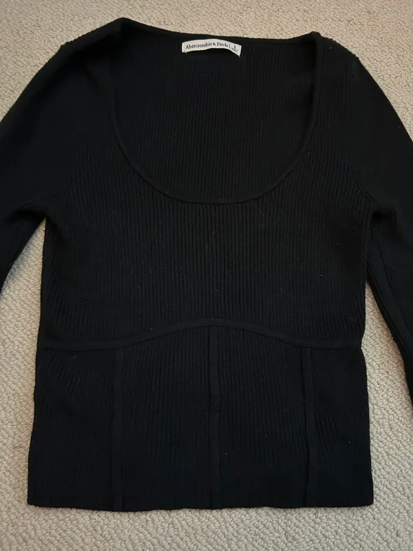 Abercrombie Long Sleeve Ribbed Corset Sweater - Image 2