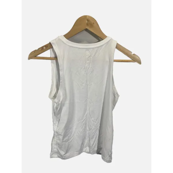 Lilly Pulitzer Tank Top Womens Medium White Luxletic Ruched Side Athletic Yoga - Image 4