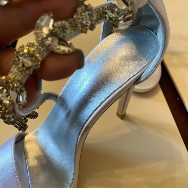 Piendes wedding high heels with stones Size 5.5 - Image 10