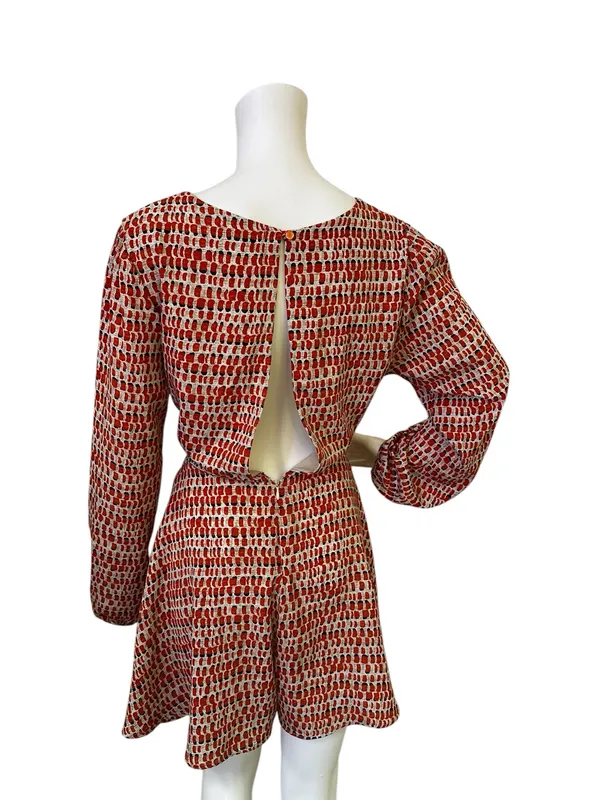 Women’s Altari’d State Patterned V-Neck Tie-Waist Romper - Image 3
