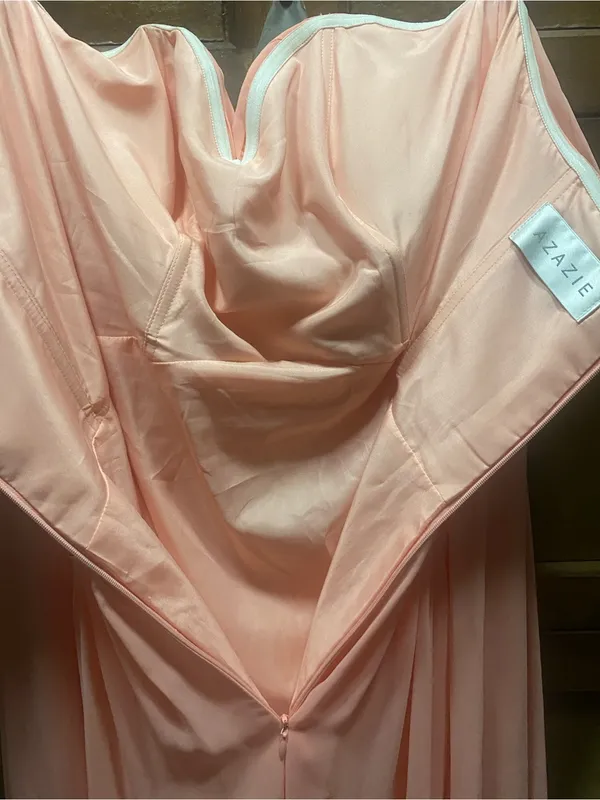 Azazie Strapless Coral Gown Sz 10 - Image 6