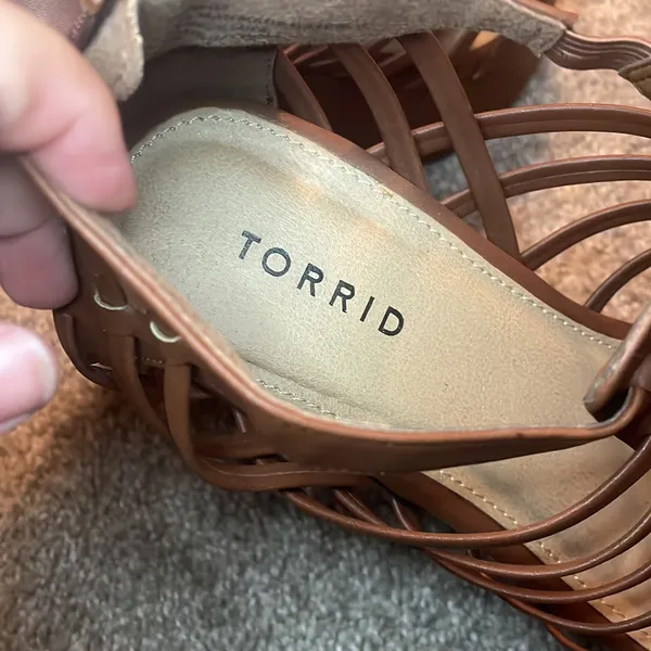 Torrid wedge sandal tall brown size 10w neutral - Image 4