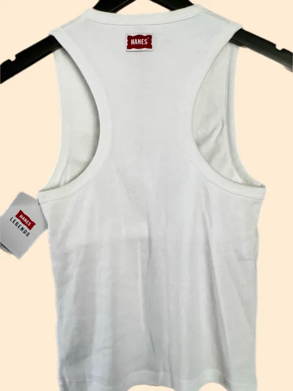Hanes Women's White Ribbed Crewneck Tank Top with built in‎ padding - Image 4